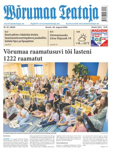 Reede, 28. august 2026 Võrumaa Teataja